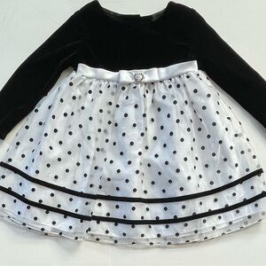 Bonnie Baby Black and White Polka Dot Dress